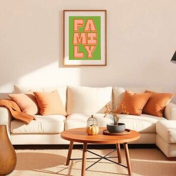 Family Wall Art Print Set Of Two, Bold Typography Home Decor, Unframed, 5 of 7