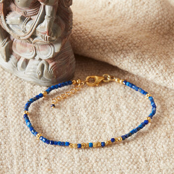 Blue Lapis Lazuli Beaded Bracelet, 5 of 11