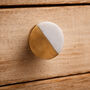 Set Of Two Brass And Marble Drawer Pull, thumbnail 1 of 2