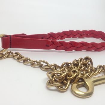 Personalised Plaited Leather And Chain Dog Lead By Broughton & Co ...