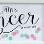 Personalised Confetti Mr And Mrs Wedding Print, thumbnail 4 of 6