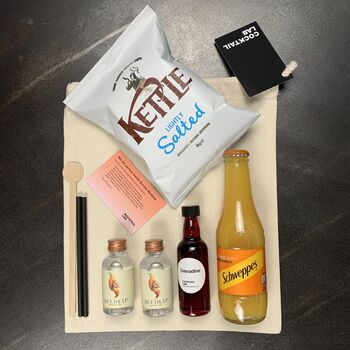 Sweet Sunrise Mocktail Kit And Crisps Gift Bag, 2 of 2