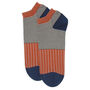 Oxford Stripe Navy And Orange Men's Trainer Socks Bundle, thumbnail 7 of 7