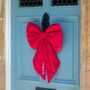 Personalised Christmas Red Corded Door Bow, thumbnail 1 of 4