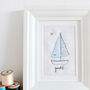 Embroidered Linen 'Yacht' Picture, thumbnail 3 of 5