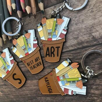 Personalised Art Pot Keyring, 3 of 4