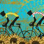 Tour De France Sunflowers Cycling Poster Print, thumbnail 2 of 3