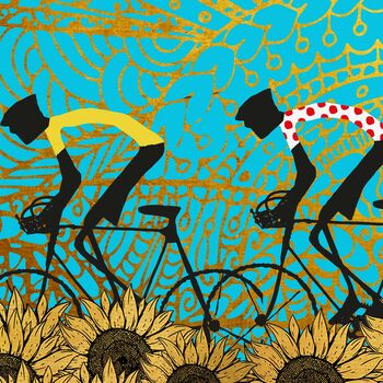 Tour De France Sunflowers Cycling Poster Print, 2 of 3