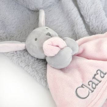 Personalised Pink Bunny Rabbit Baby Comforter, 6 of 12