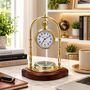 Personalised Brass 24th Anniversary Desk Clock With Compass, thumbnail 3 of 11