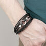 Personalised Men's Mayfair Leather Bracelet, thumbnail 4 of 8