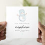 Personalised Nephew Snowman Christmas Card, thumbnail 1 of 3