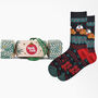 Christmas Puddings Bamboo Socks Men's Xmas Cracker Hanging Tree Decoration, thumbnail 1 of 5