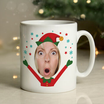 Personalised Photo Christmas Elf Mug, 3 of 7