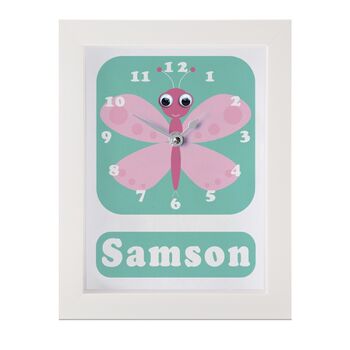 Personalised Childrens Butterfly Clock, 6 of 9