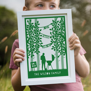 Personalised Fathers Day Hobbies Family Tree Print, 2 of 3