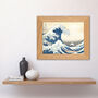 Hokusai Great Wave Off Kanagawa Oak Wood Framed Print, thumbnail 3 of 4