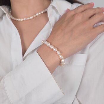 Gold Plated Natural Freshwater Pearl Bracelet, 2 of 4