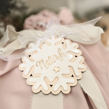 Personalised Name Snowflake Ornament, 3 of 5