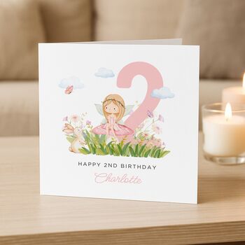 2nd Birthday Fairy Card Personalised For Girl, 2 of 7