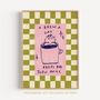 A Brew A Day Keeps Bad Juju Away Tea Kitchen Art Print, thumbnail 1 of 2