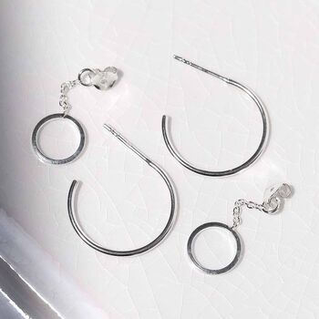 Sterling Silver Multi Circle Hoop Earrings, 2 of 5