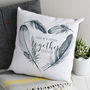 Personalised Watercolour Feather Cushion, thumbnail 4 of 7