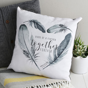 Personalised Watercolour Feather Cushion, 4 of 7