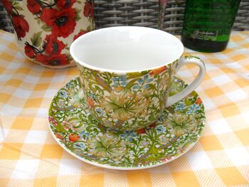 Large Cup And Saucer In William Morris Golden Lily Design, 3 of 9