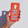Personalised Terracotta Orange And Blue Phone Case, thumbnail 3 of 8