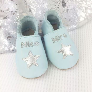 Personalised Keepsake Star Baby Shoes, 2 of 9