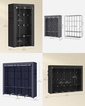 Portable Clothes Wardrobe Garment Rack Closet, 2 of 7