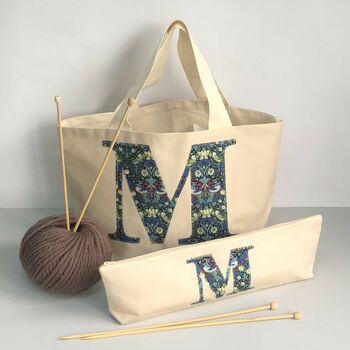 Strawberry Thief Monogram Knit Bag/ Needle Case/ Set, 8 of 8