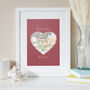 Personalised 'Home Sweet Home' Map Heart Print, thumbnail 4 of 7