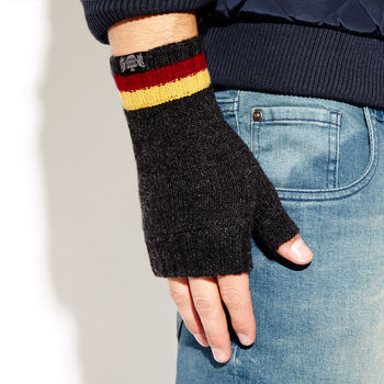 Cashmere Fingerless Gloves In Sporting Team Colours, 3 of 12