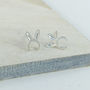 Sterling Silver Bunny Rabbit Ear Studs, thumbnail 2 of 2