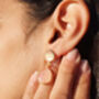 Gold Vermeil Plated Pink And White Chalcedony Earrings, thumbnail 2 of 3