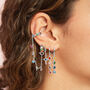 Lola Silver Rainbow Huggie Earrings, thumbnail 2 of 2