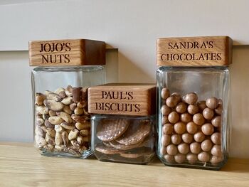 Personalised Oak Food Storage Jars, 5 of 11