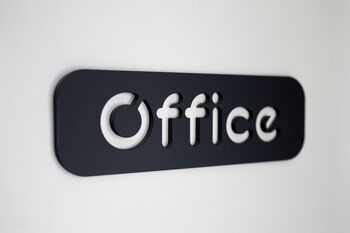 Black Acrylic Office Wall Door Sign Plaque, 2 of 10