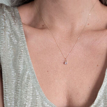 Opalescent Pink Sapphire 9ct Yellow Gold Micro Pendant, 3 of 4