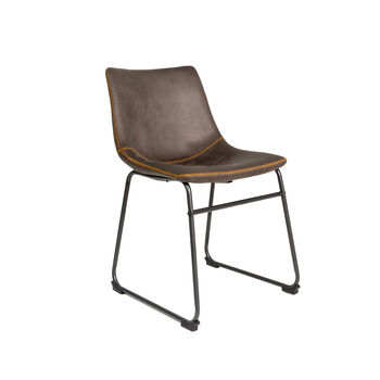 Dexter Moleskin Mussel Brown/Grey Two Dining Chairs, 5 of 6