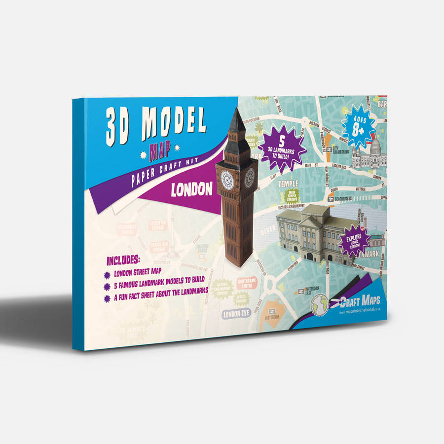 3D London Model Map Craft Kit By Maps International