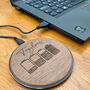 Custom Engraved Walnut Wireless Phone Charger Personalised Fast Charging Dock, thumbnail 3 of 7