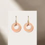 Cream And Orange Stripey Circular Earrings, thumbnail 3 of 6
