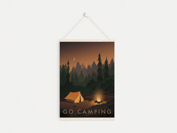 Go Camping Travel Poster Art Print, 6 of 8