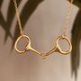 Personalised Snaffle Bit Necklace, Silver Or Gold, thumbnail 8 of 12
