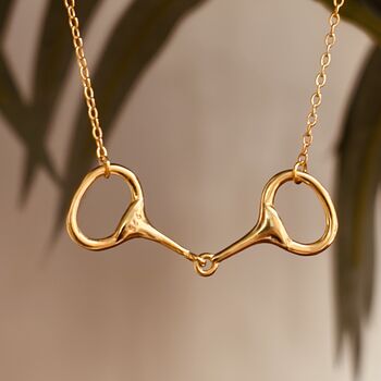 Personalised Snaffle Bit Necklace, Silver Or Gold, 8 of 12