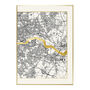 London Triptych Map Screen Prints | White And Gold, thumbnail 5 of 6