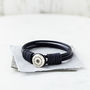 Personalised Silver And Leather Coordinate Bracelet, thumbnail 4 of 7